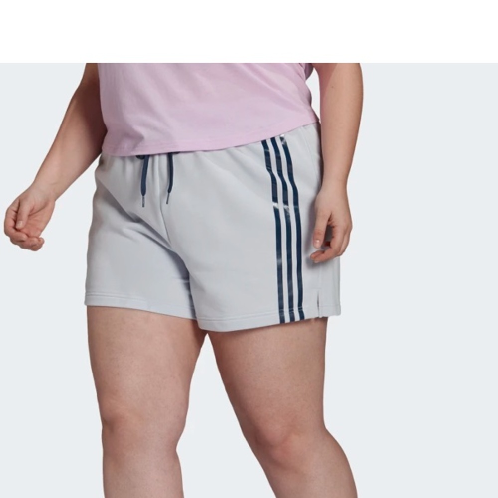 Adidas x Zoe Saldana AEROREADY Shorts (Plus Size) Halo Blue / Crew Navy NWT 4x